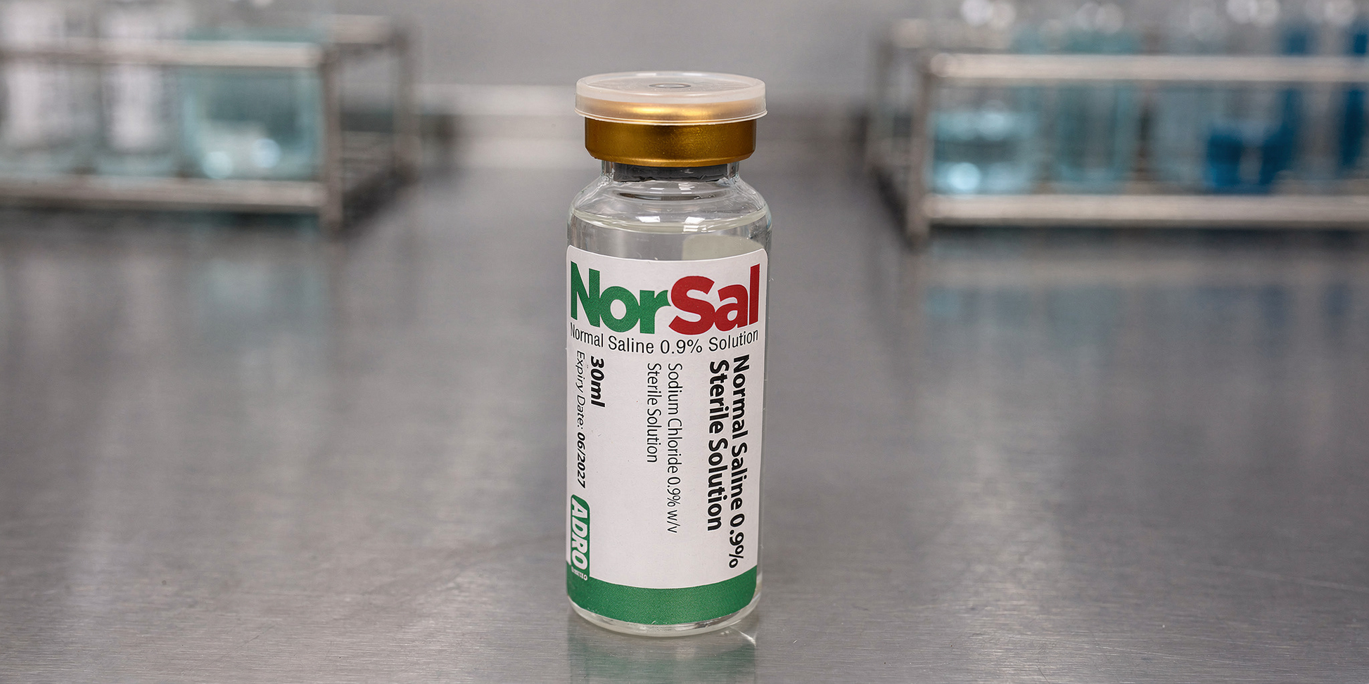 sterile saline solution 0.9% UK norsal vial sodium chloride